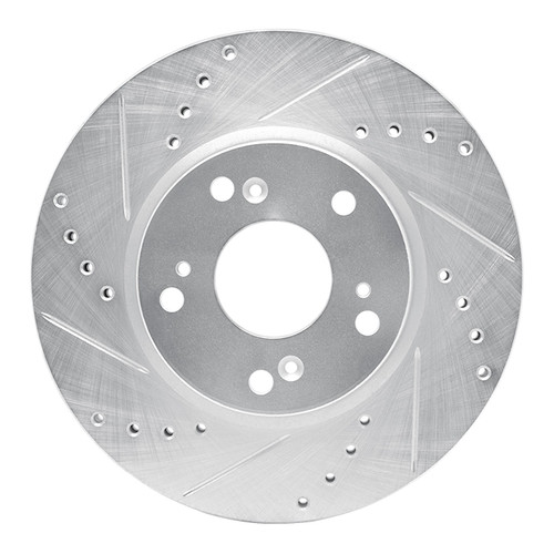 DFC Brake Rotor - Drilled and Slotted - Silver 631-59034L