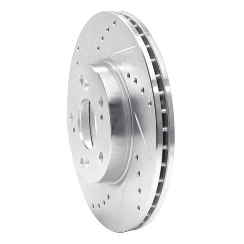 DFC Brake Rotor - Drilled and Slotted - Silver 631-59034L