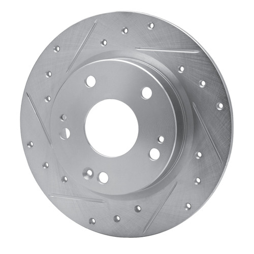 DFC Brake Rotor - Drilled and Slotted - Silver 631-59059L