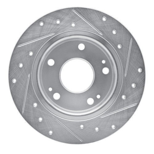 DFC Brake Rotor - Drilled and Slotted - Silver 631-59059L