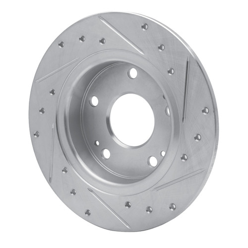 DFC Brake Rotor - Drilled and Slotted - Silver 631-59059L