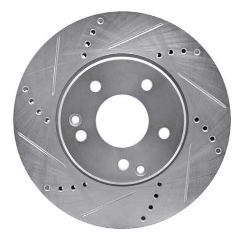 DFC Brake Rotor - Drilled and Slotted - Silver 631-63047L