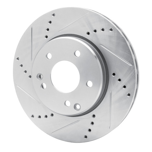 DFC Brake Rotor - Drilled and Slotted - Silver 631-63047L