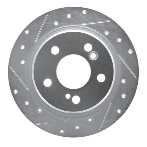 DFC Brake Rotor - Drilled and Slotted - Silver 631-63018L