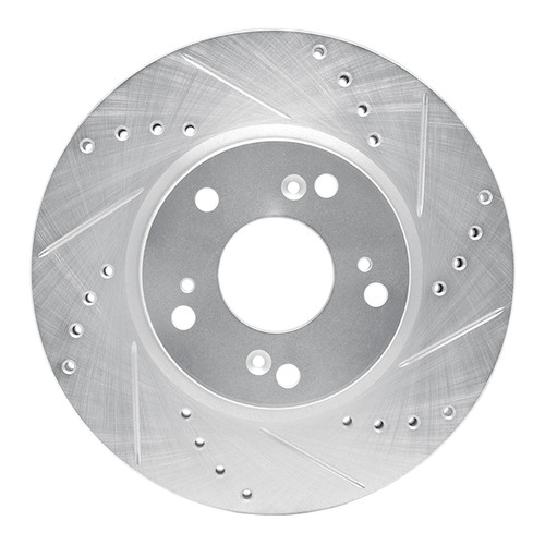 DFC Brake Rotor - Drilled and Slotted - Silver 631-59034R