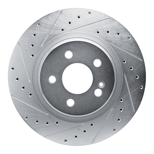 DFC Brake Rotor - Drilled and Slotted - Silver 631-63183L