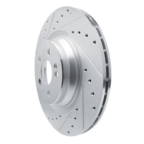 DFC Brake Rotor - Drilled and Slotted - Silver 631-63183L