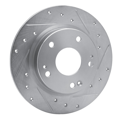 DFC Brake Rotor - Drilled and Slotted - Silver 631-59059R