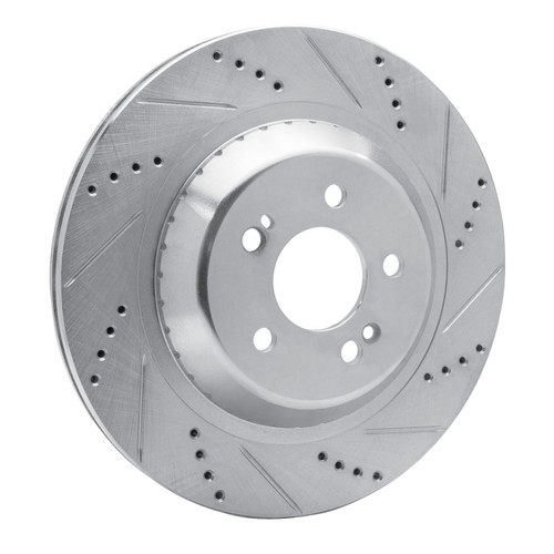 DFC Brake Rotor - Drilled and Slotted - Silver 631-63113R