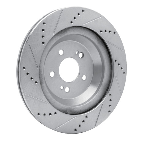 DFC Brake Rotor - Drilled and Slotted - Silver 631-63113R