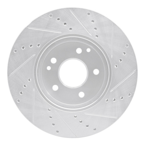 DFC Brake Rotor - Drilled and Slotted - Silver 631-63048L