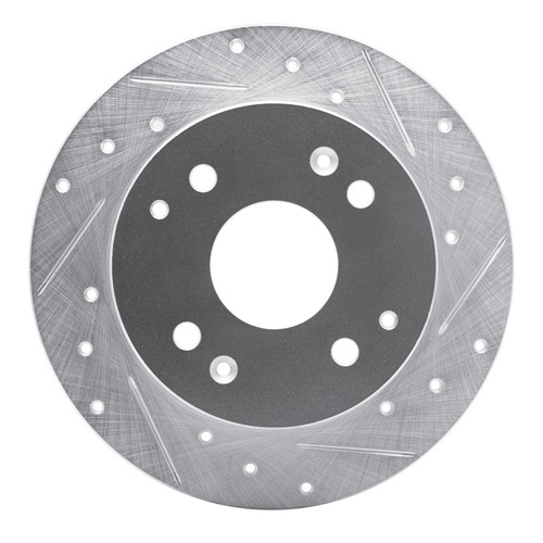 DFC Brake Rotor - Drilled and Slotted - Silver 631-59025R