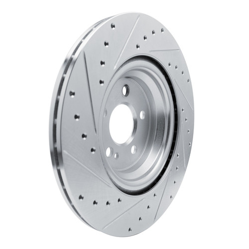DFC Brake Rotor - Drilled and Slotted - Silver 631-63183R