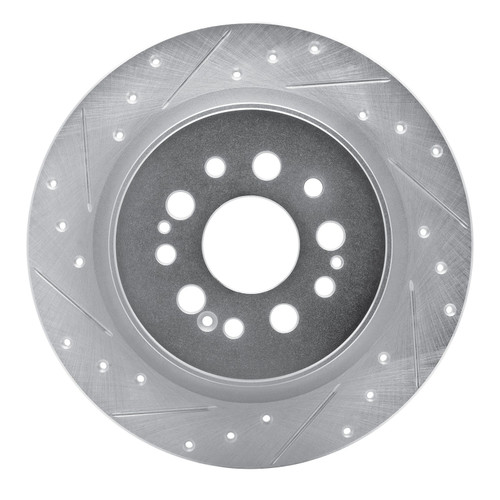 DFC Brake Rotor - Drilled and Slotted - Silver 631-59070L