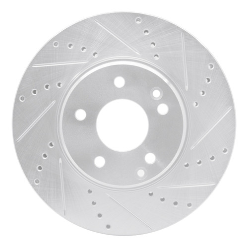 DFC Brake Rotor - Drilled and Slotted - Silver 631-63048R