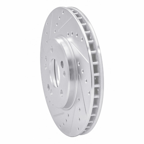 DFC Brake Rotor - Drilled and Slotted - Silver 631-63019L