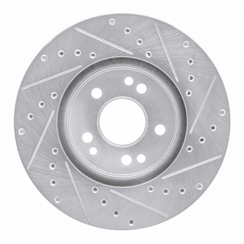 DFC Brake Rotor - Drilled and Slotted - Silver 631-63019L