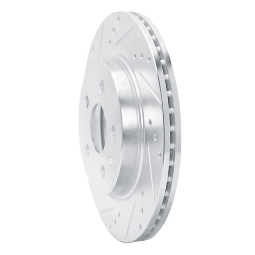 DFC Brake Rotor - Drilled and Slotted - Silver 631-65024L