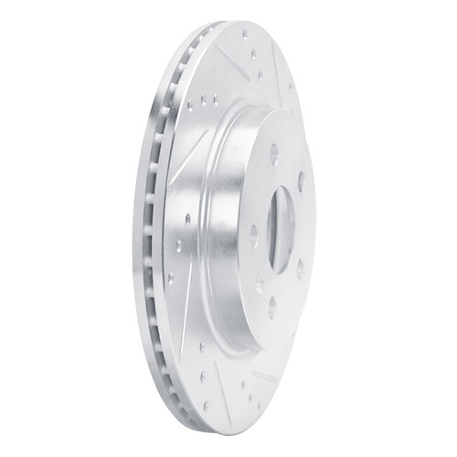 DFC Brake Rotor - Drilled and Slotted - Silver 631-65024R