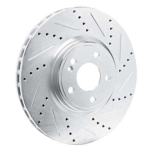 DFC Brake Rotor - Drilled and Slotted - Silver 631-63185R