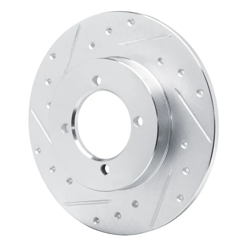 DFC Brake Rotor - Drilled and Slotted - Silver 631-67002L