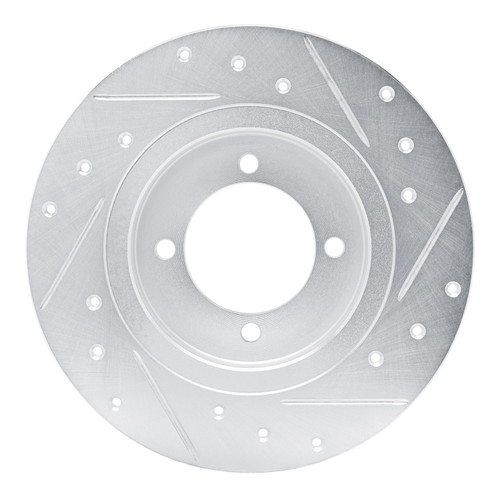DFC Brake Rotor - Drilled and Slotted - Silver 631-67002L