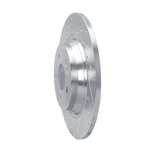 DFC Brake Rotor - Drilled and Slotted - Silver 631-63187L
