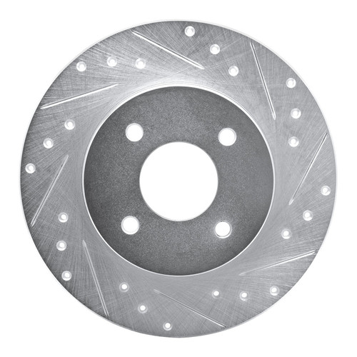 DFC Brake Rotor - Drilled and Slotted - Silver 631-67015R