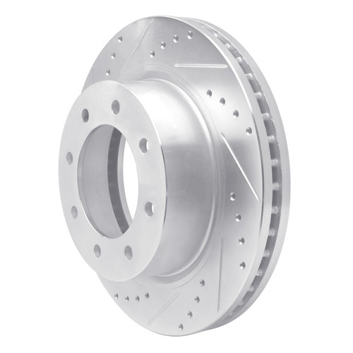 DFC Brake Rotor - Drilled and Slotted - Silver 631-67102L