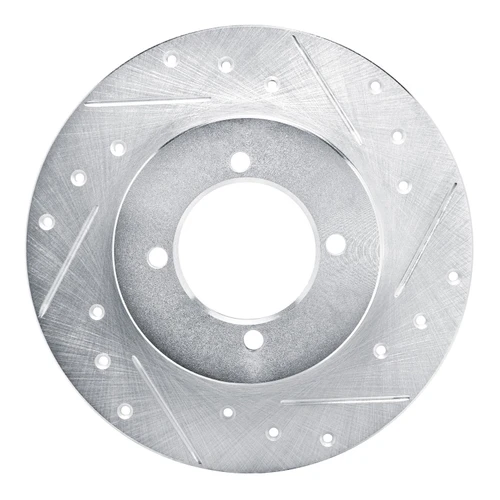 DFC Brake Rotor - Drilled and Slotted - Silver 631-67002R