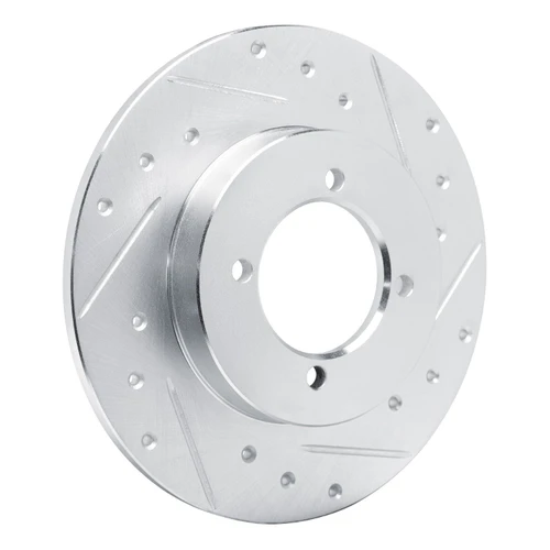 DFC Brake Rotor - Drilled and Slotted - Silver 631-67002R