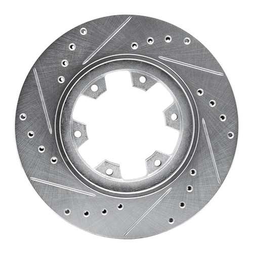 DFC Brake Rotor - Drilled and Slotted - Silver 631-67080R
