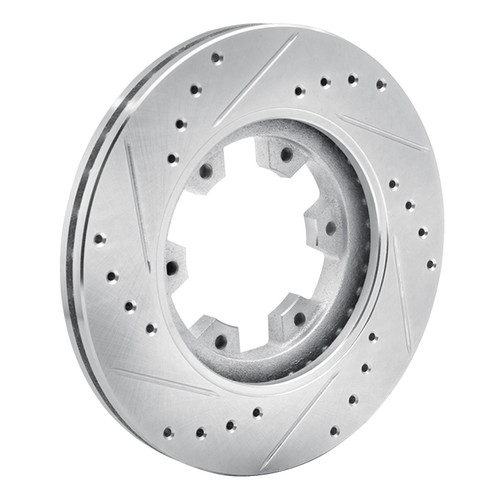 DFC Brake Rotor - Drilled and Slotted - Silver 631-67080R