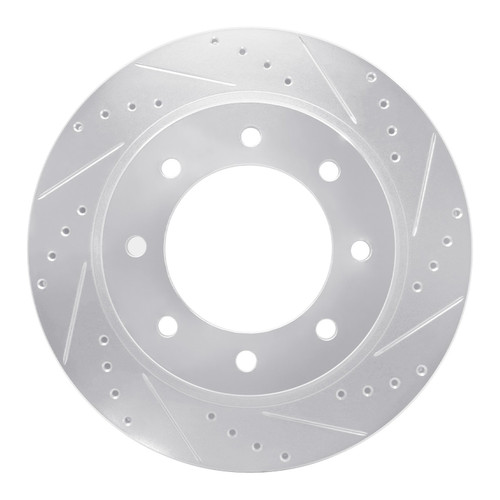 DFC Brake Rotor - Drilled and Slotted - Silver 631-67102R