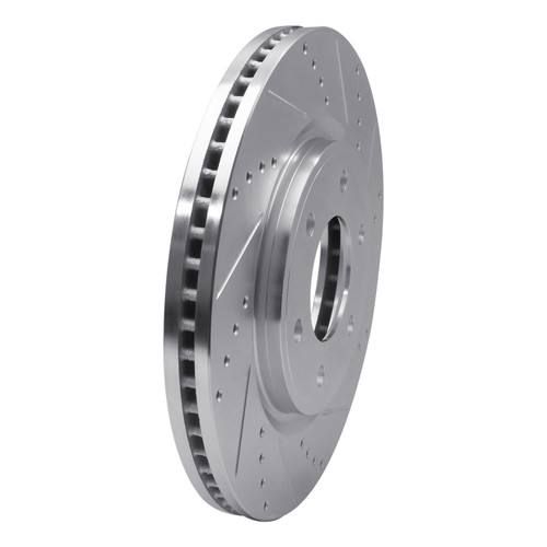 DFC Brake Rotor - Drilled and Slotted - Silver 631-68016R