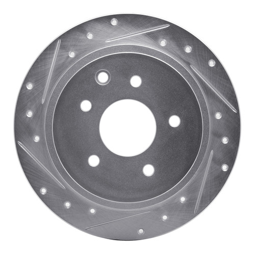 DFC Brake Rotor - Drilled and Slotted - Silver 631-67050L