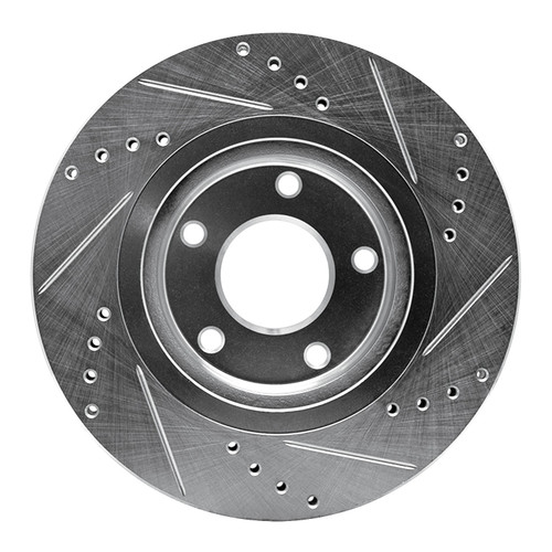DFC Brake Rotor - Drilled and Slotted - Silver 631-67058L