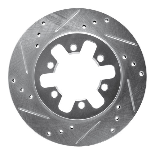 DFC Brake Rotor - Drilled and Slotted - Silver 631-67081L