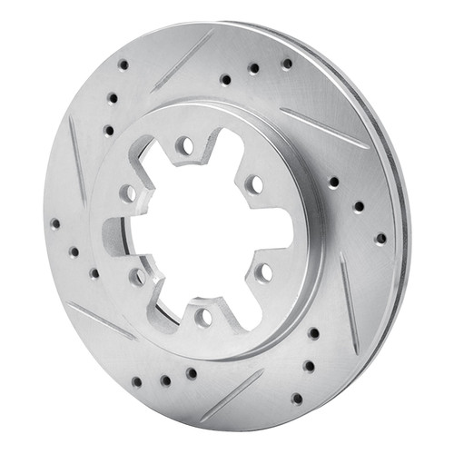 DFC Brake Rotor - Drilled and Slotted - Silver 631-67081L