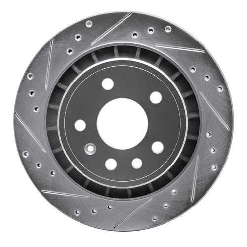 DFC Brake Rotor - Drilled and Slotted - Silver 631-65014L