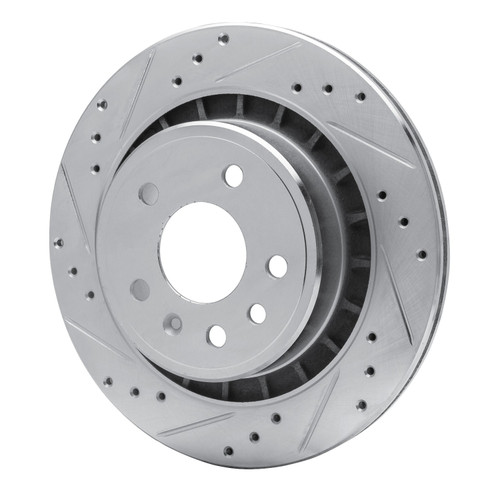 DFC Brake Rotor - Drilled and Slotted - Silver 631-65014L