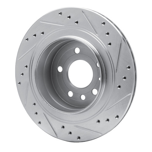 DFC Brake Rotor - Drilled and Slotted - Silver 631-65014L