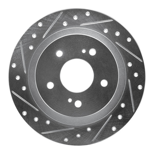 DFC Brake Rotor - Drilled and Slotted - Silver 631-67018L
