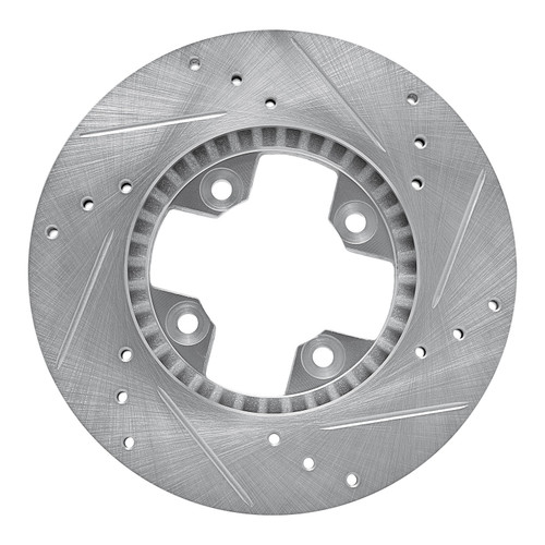 DFC Brake Rotor - Drilled and Slotted - Silver 631-67005L