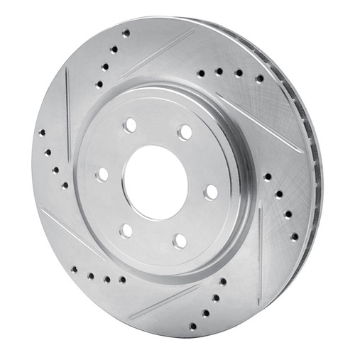 DFC Brake Rotor - Drilled and Slotted - Silver 631-67092L
