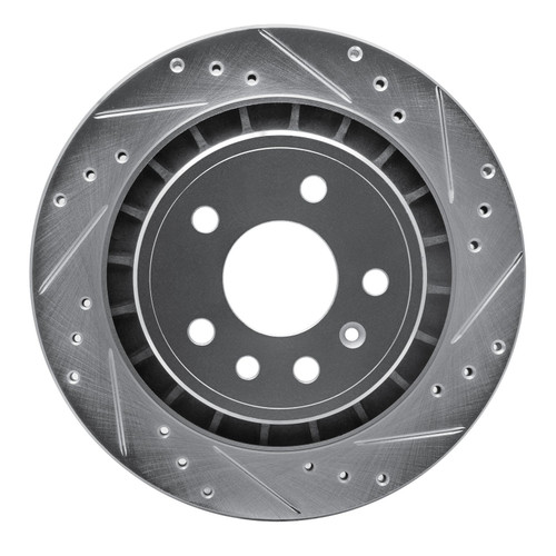 DFC Brake Rotor - Drilled and Slotted - Silver 631-65014R