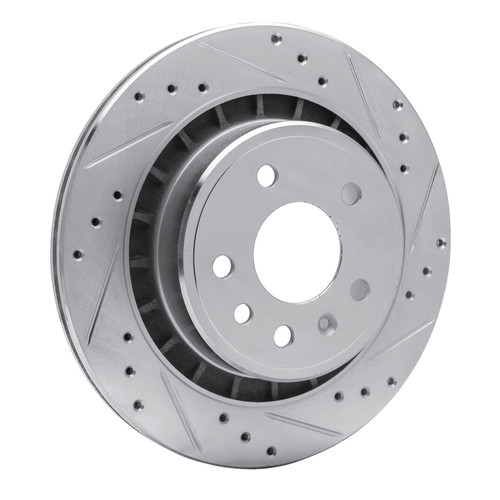 DFC Brake Rotor - Drilled and Slotted - Silver 631-65014R