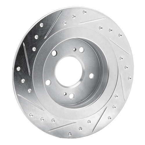 DFC Brake Rotor - Drilled and Slotted - Silver 631-67018R