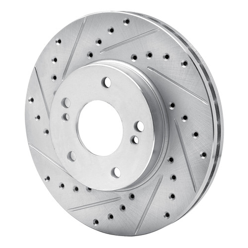 DFC Brake Rotor - Drilled and Slotted - Silver 631-68002L
