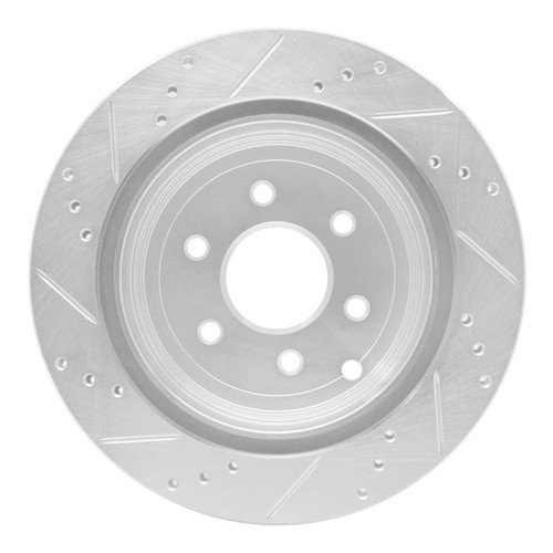 DFC Brake Rotor - Drilled and Slotted - Silver 631-67093R